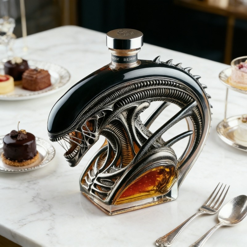 Wine Beer And Spirits - Alien Xenomorph-vormige whiskykaraf, glazen likeurfles met