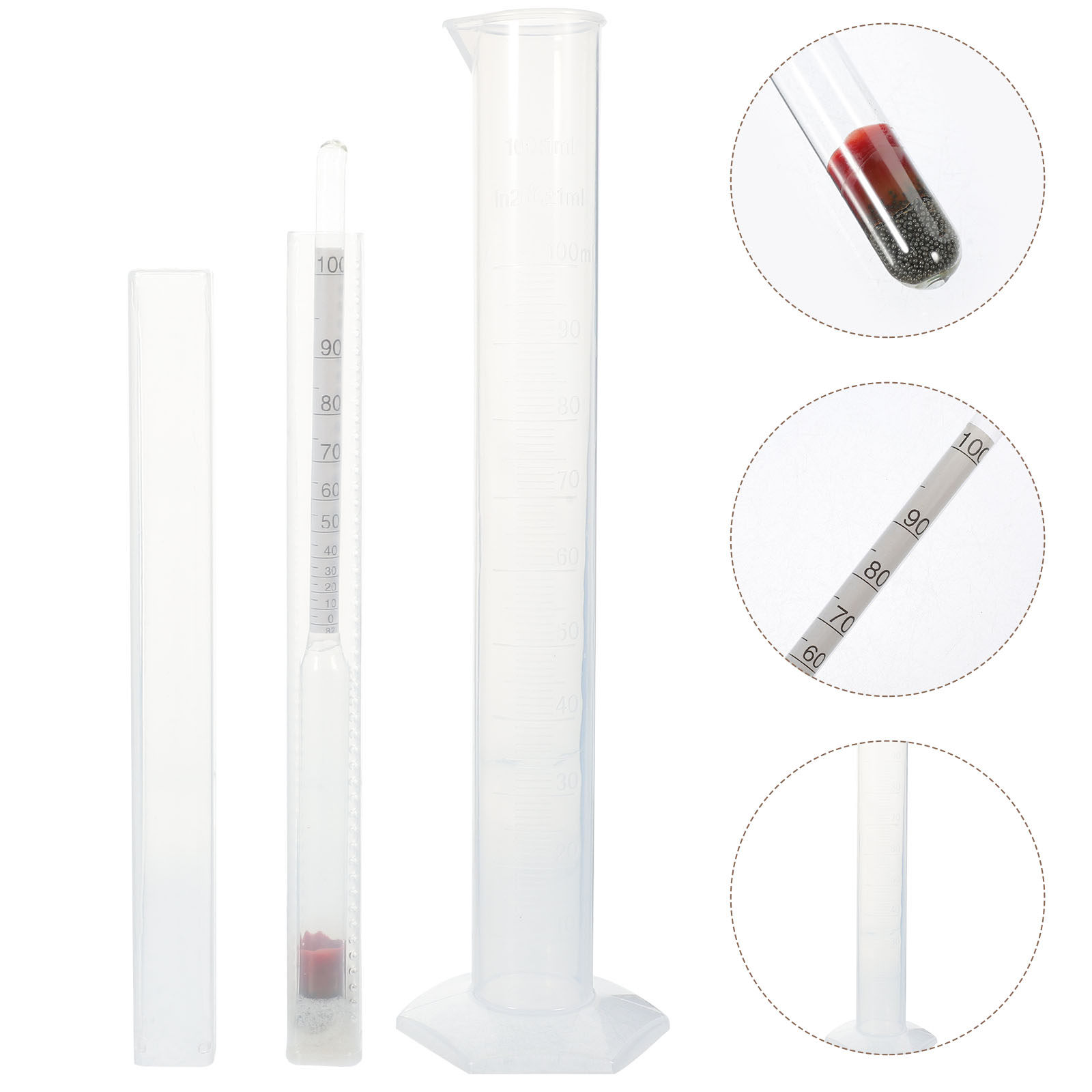 Wine To Beer Alcohol - 1Set Drievoudige Schaal Alcoholhydrometer Glas Kunststof