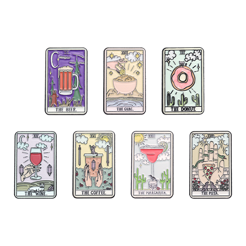 Wine Beer Pizza - Voedsel Tarot Emaille Spelden Koffie Bier