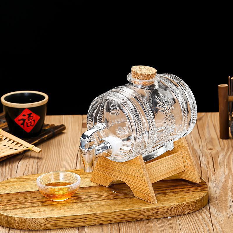 Wine To Beer Alcohol - 1L glazen whiskyvat wijnvat bierfles fruit