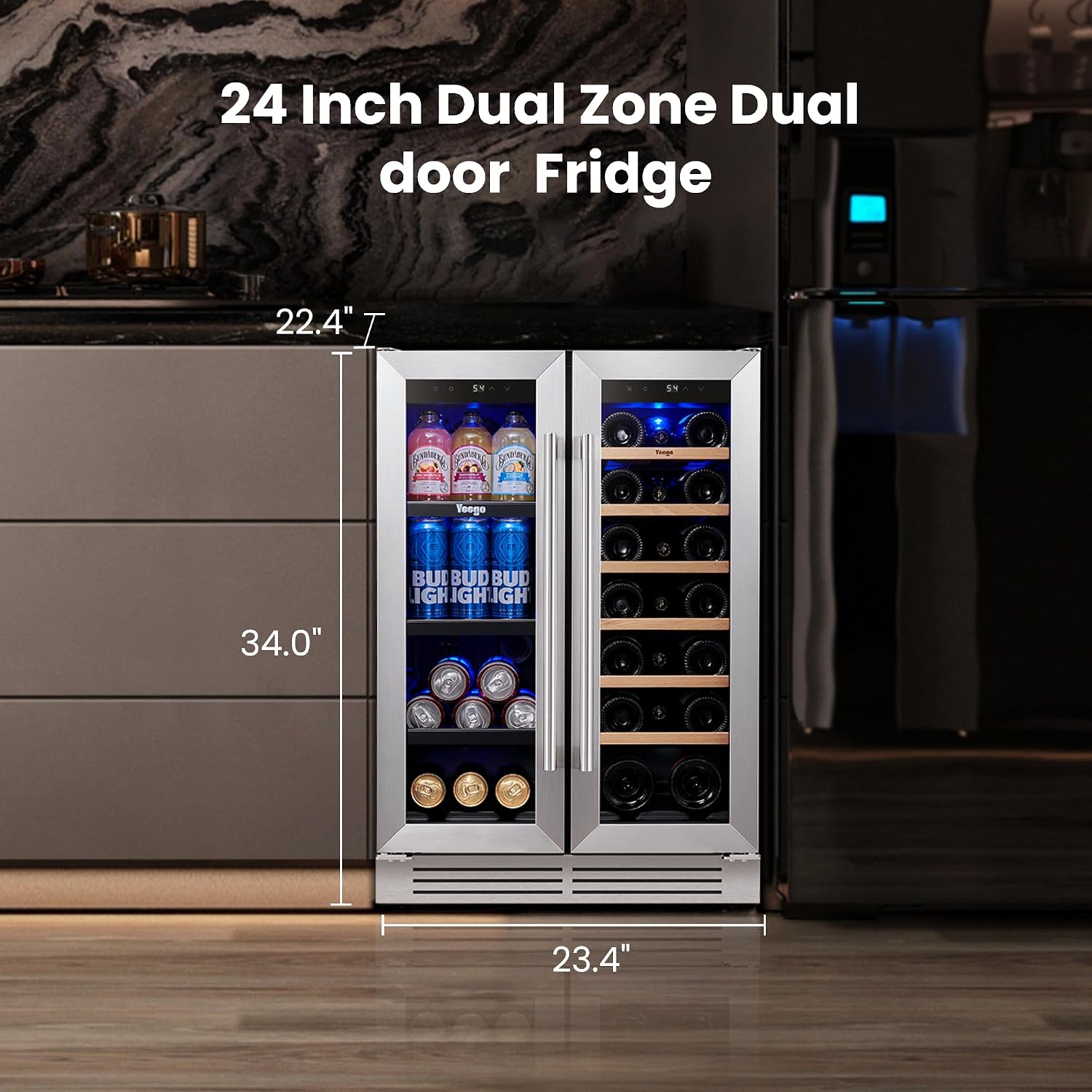 Yeego 24 Inch Wijn- en dranken - Wine Beer Fridge recensie en prijs