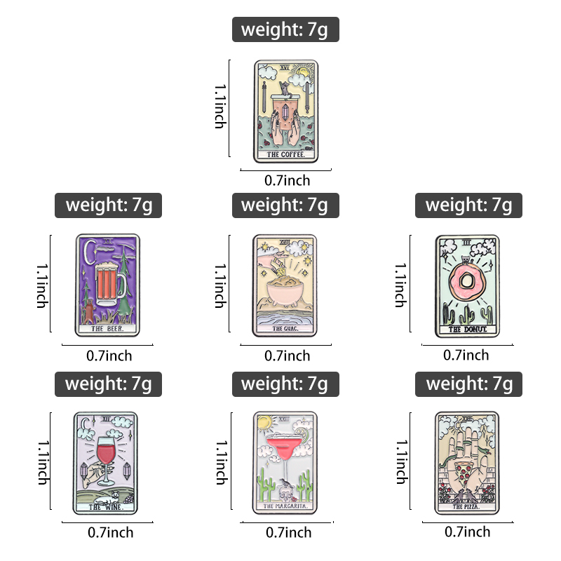 Voedsel Tarot Emaille Spelden  - Wine Beer Pizza recensie en prijs